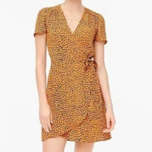 Jcrew cheetah print wrap dress - Picture 1 of 11